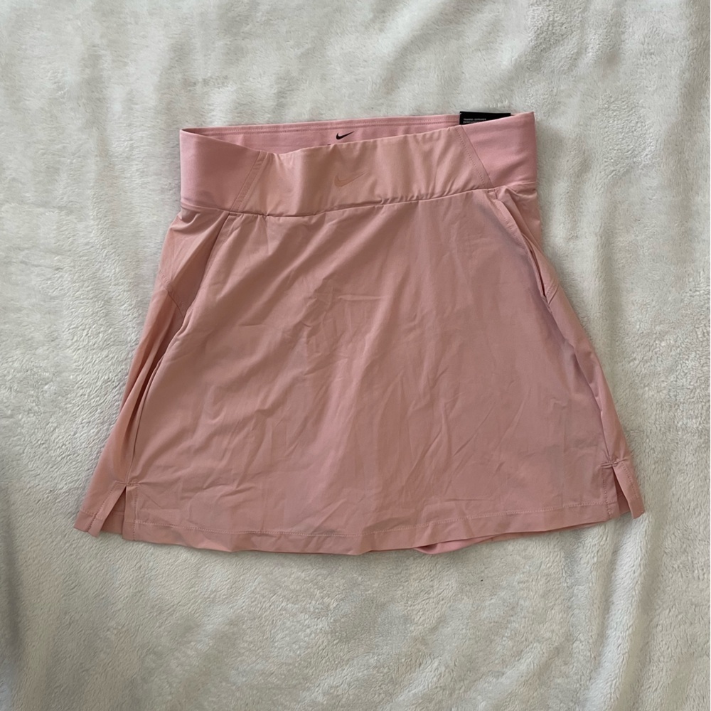 NWT Nike Bliss Luxe Women's Light Pink High Rise Flare Skirt W/ Spandex & Pocket